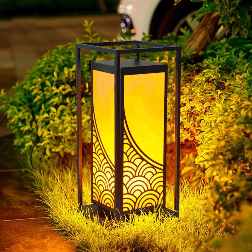 Outdoor Lawn Decoration Lighting Fixtures Garden Post Lights Fixture, Modern Landscape Lights Outdoor Column Lights with Marble Shade, Patio Pillar Lights Outdoor with Aluminum IP54 Waterproof