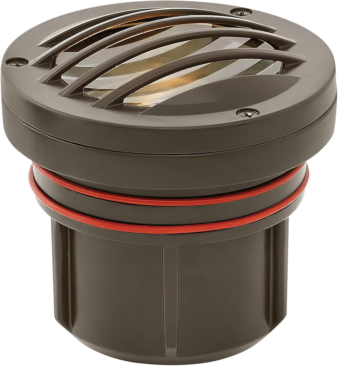 Hinkley Landscape Lighting Grill Top Well Light – Highlights Important Landscape Features and Surfaces and Increases Home Security, Bronze Finish with Grill Top to Protect Light, 15705BZ