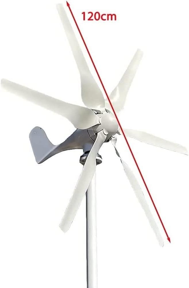 400W Wind Turbine Generator, 6 Blade 12V 24V Wind Generator Kit with Controller, Wind Power Generator for Marine, RV, Home, Windmill Generator for Home Farm Street Lamps