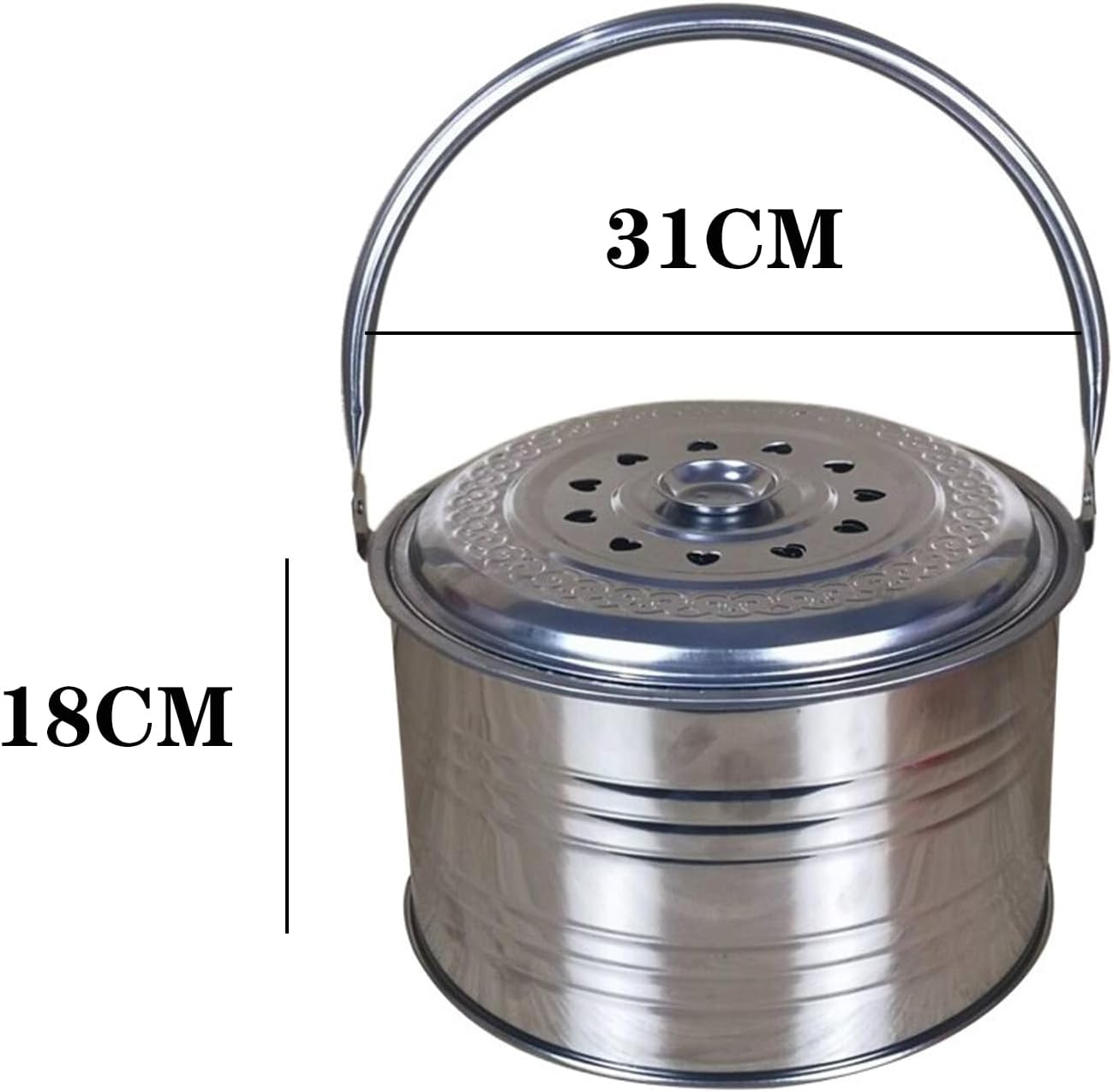 Portable Fire Pit for Patio,Bonfire and Camping - Patio Heater-Stainless Steel - 31 x 18cm