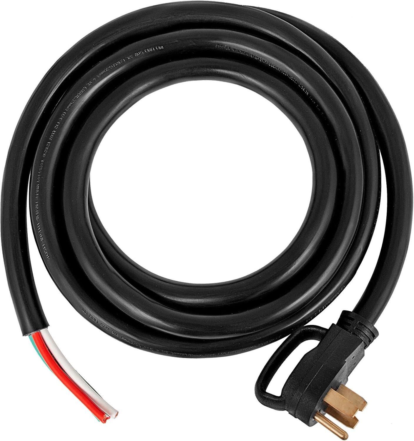 Happybuy 30' 50A RV Power Cord Generator Cable, 6/3 + 8/1 AWG, NEMA 14-50P to Bare Wire, Heavy-Duty, Flexible for RV, Camper, and Outdoor Generator Connections