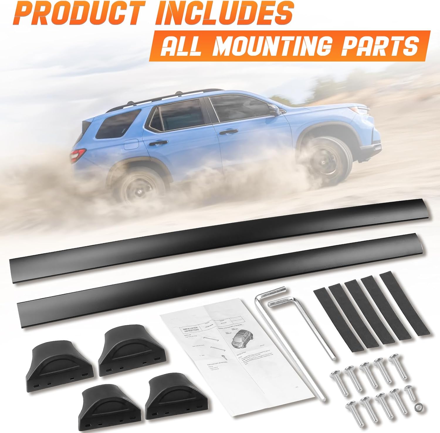 Roof Rack Cross Bars Luggage Carrier Fit for Honda Pilot 2016-2022, Capable of Supporting Up to 200 lbs/90 kg, Ideal for Roof Bags, Roof Boxes, Bike Racks, and Various Other Accessories.