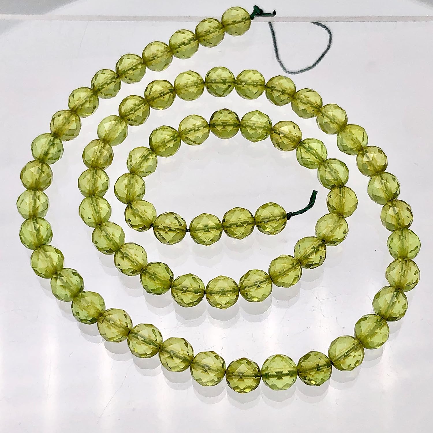 Amber Faceted Round Bead Strand | 6mm | Green | 68 Bead(s) for Jewelry Making