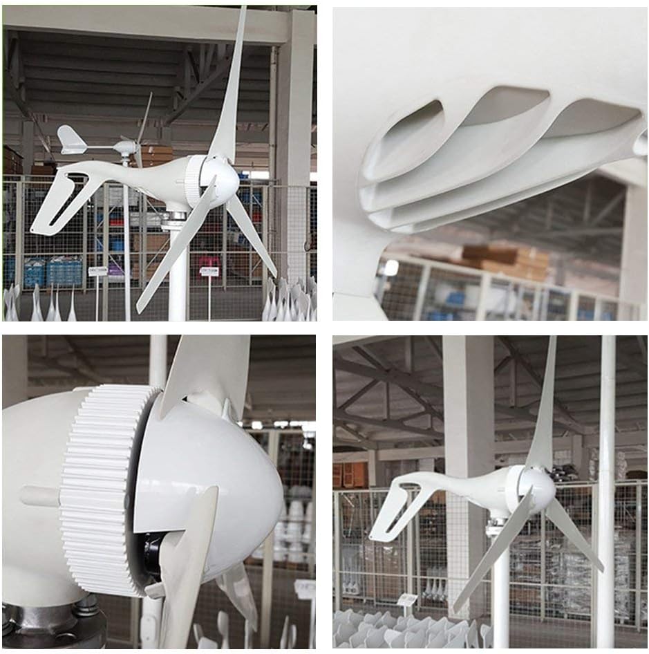Wind Turbine Generator 24v 200w 3 Blades Low Wind Speed Starting NSK Bearings Garden Street Lights Wind Turbines