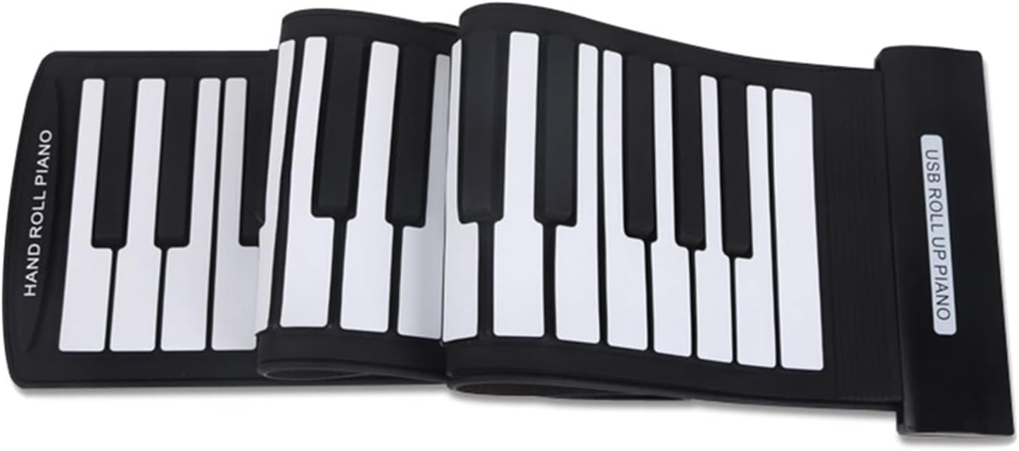 FLFL Electronic Folding Piano Mini Portable 61 Keys Flexible Roll-Up Piano USB MIDI Electronic Keyboard Hand Roll Piano Keyboard Instrument