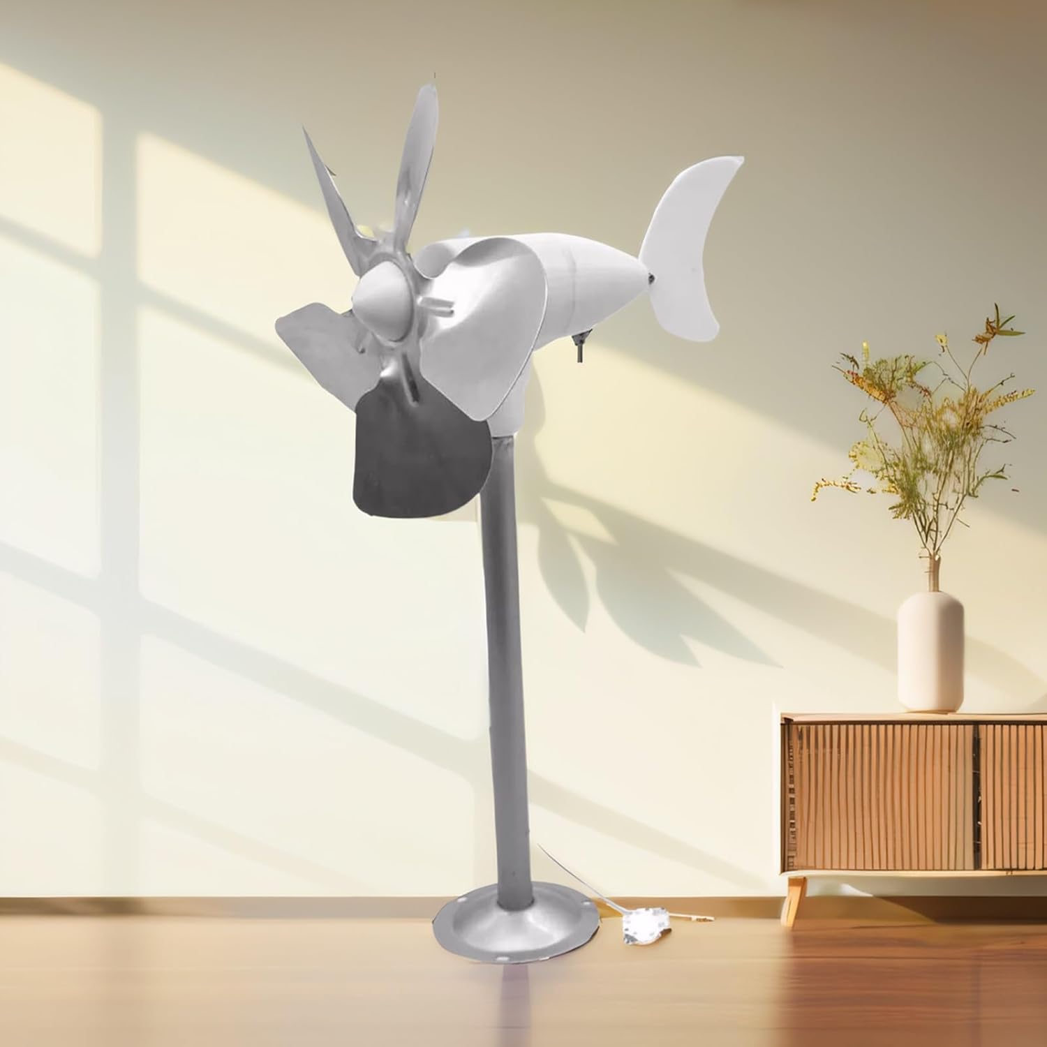 DIY Micro Wind Turbine DC Output Wind Generator Model Three-Phase Permanent Magnet Model Breeze Start(Five-Leaf Metal)