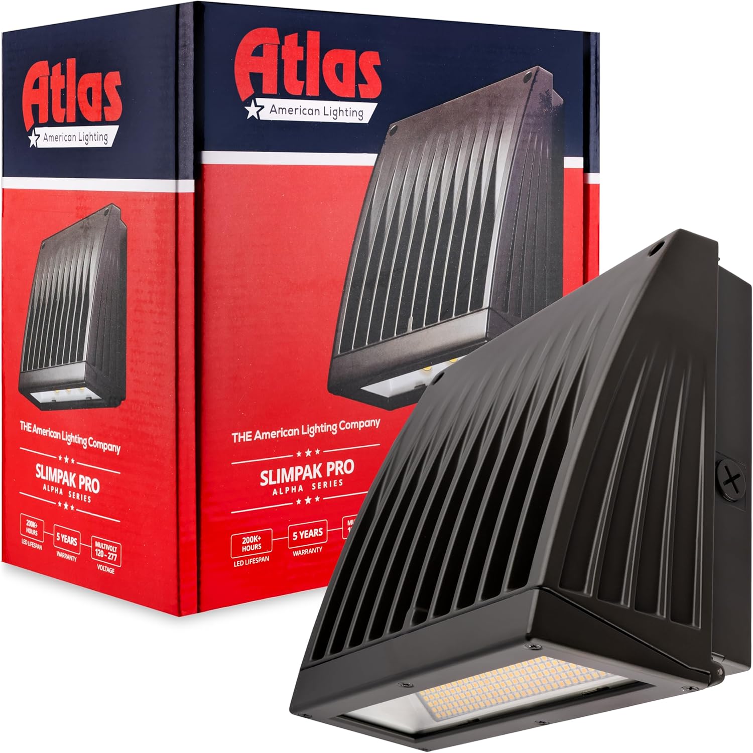 WSPLS2-8L SlimPak Pro Commercial Wall Pack Light, Selectable Lumens and Color Temperature, Outdoor LED Wall Light Fixture, Dusk to Dawn Sensor Compatible, Bronze Finish