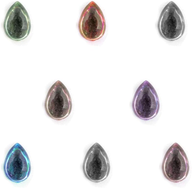 The Crafts Outlet 1000-Piece Acrylic Flatback Cabochons Teardrop Beads, 13 by 18mm, Pastel Assortment