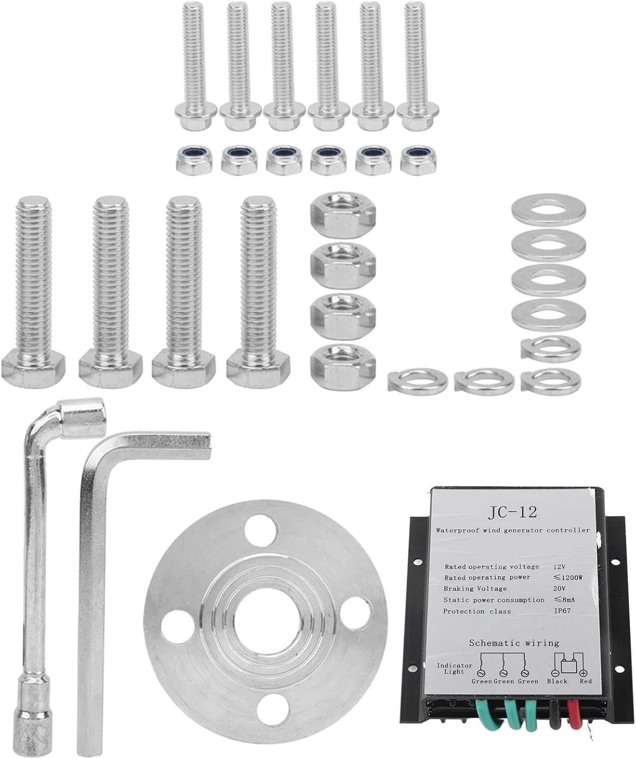 Small Wind Generator, 1200W 3Blades 3Phase AC Permanent Magnet Synchronous Generator Wind Generator Wind Generator Turbines Kit for Marine Home Charging (12V)