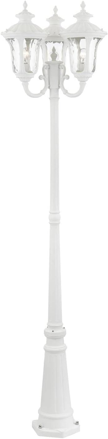 Livex Lighting 7866-13 7866-03 Traditional Three Light Outdoor Post Mount from Oxford Collection in White Finish
