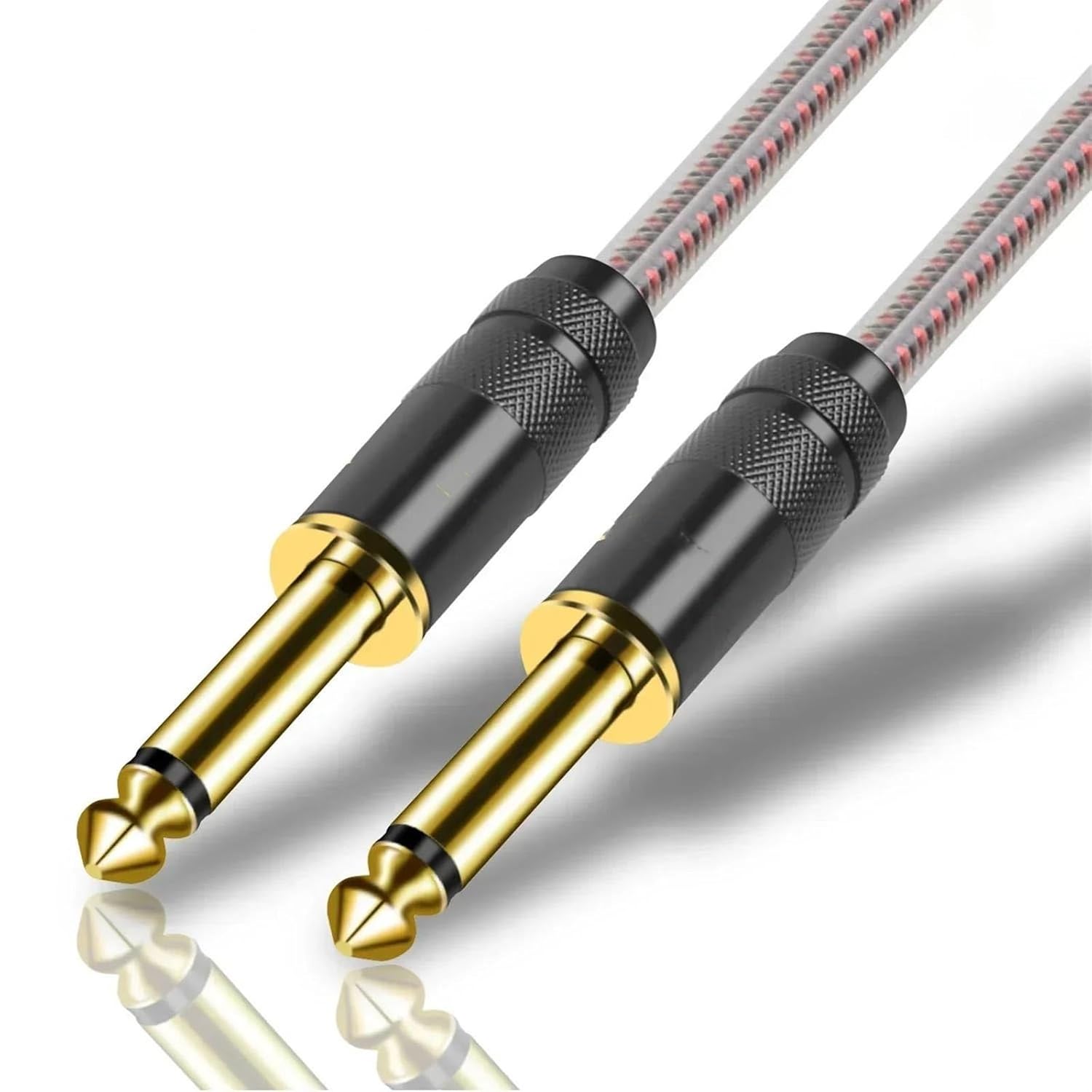 Pro Audio Cable 6.35 Guitar Instrument Cable 1/4 Inch Cord 6.35mm Mono Speaker Cable for Guitar Electronic Drum Amplifier Mixer(7.5m)