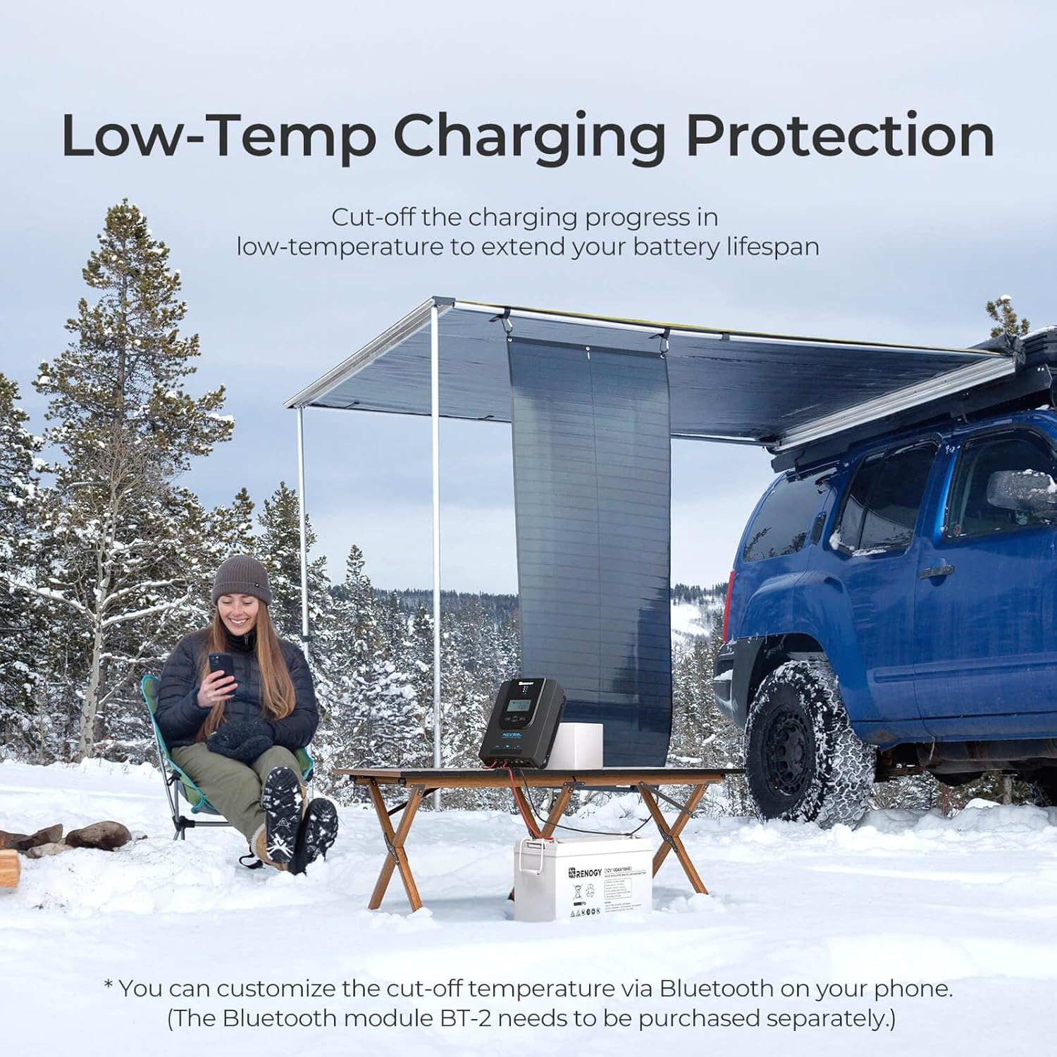 Rover 30A MPPT Solar Charge Controller & BT-2 Wireless Monitor - Auto-Adjust 12V/24V for Lithium/Gel/AGM Batteries + App Control, 6kV Surge Protection, Weatherproof