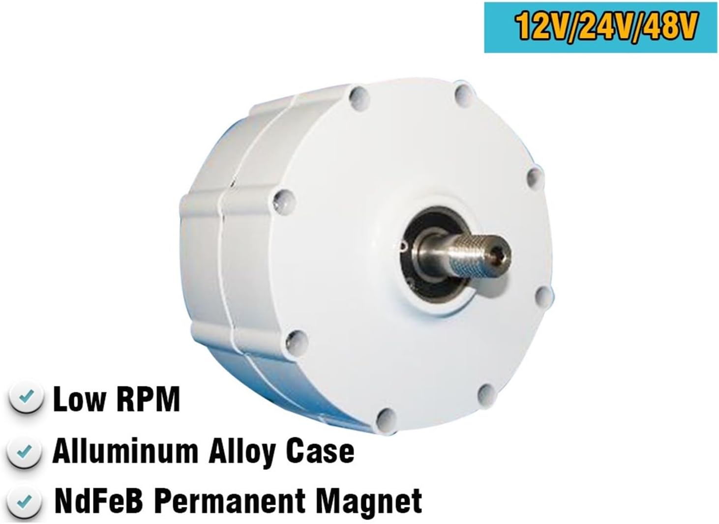 Low Speed Wind Turbines Generator 500W 600W 800W 12V 24V 48V Gearless Magnet Generator AC tors for Wind Turbine Water Turbine Low Starting Speed for Home(with Base,12V_800W)