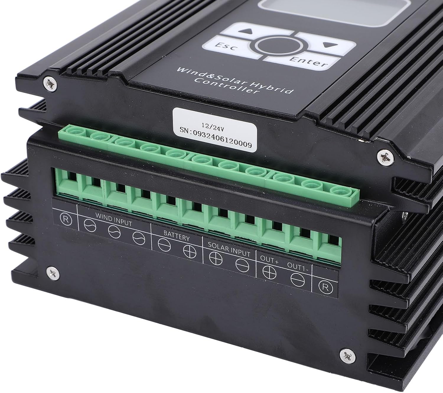 Zerodis Wind Solar Hybrid Controller Energy Controllers Power Management System with Multi Layer Protection MPPT Compatible with 12V/24V Batteries for Solar Panel Wind (600W Fan)