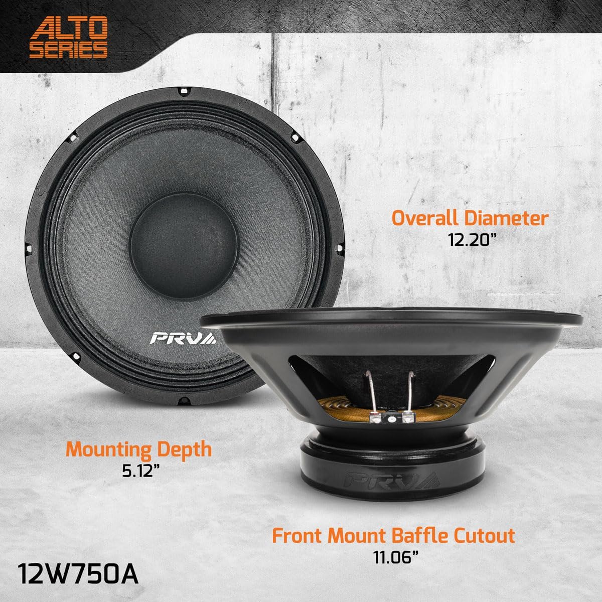 PRV AUDIO 12 Inch Woofer Speaker 12W750A 750 Watts, 8 Ohm, 2.5 in Voice Coil, Pro Audio Systems Loudspeaker (Single)