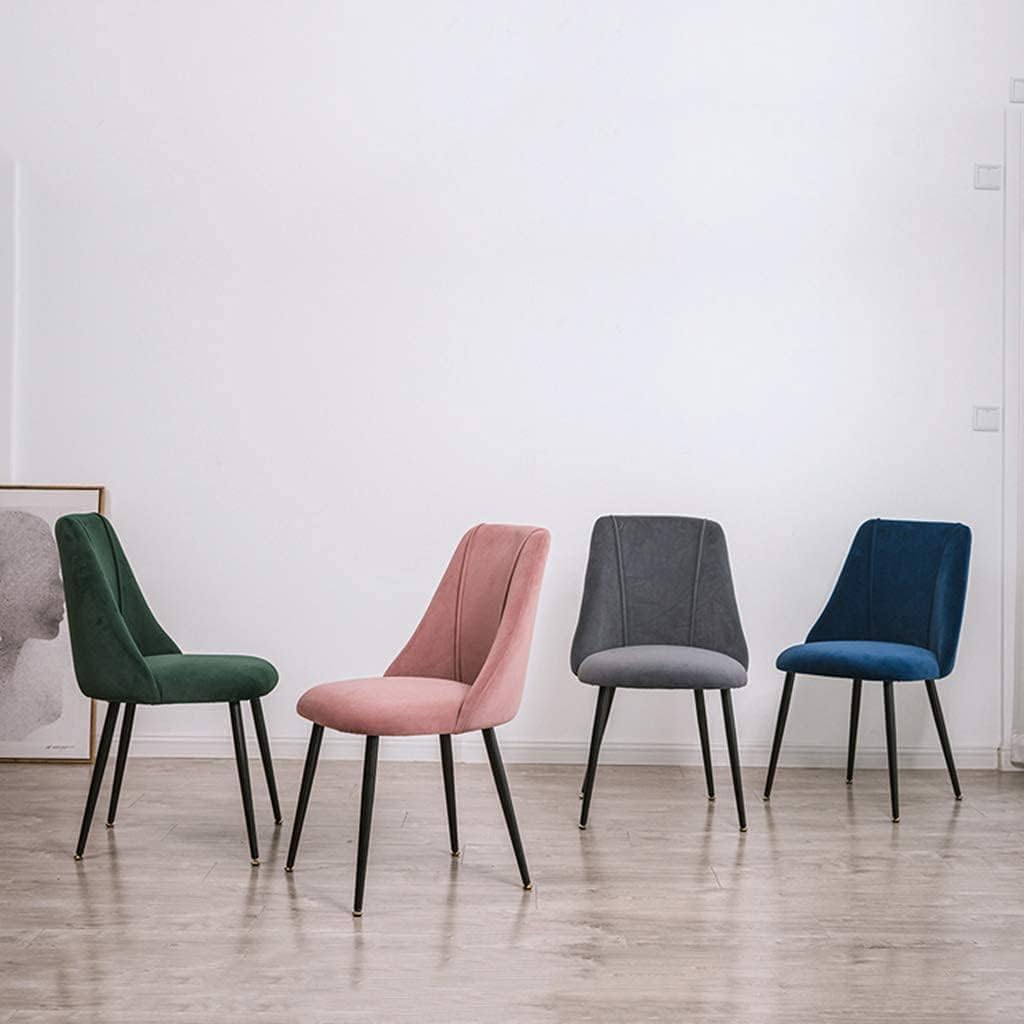 Velvet Dining Chairs Black Metal Legs Lounge Chairs for Living Room Office Restaurant (Color : Pink)