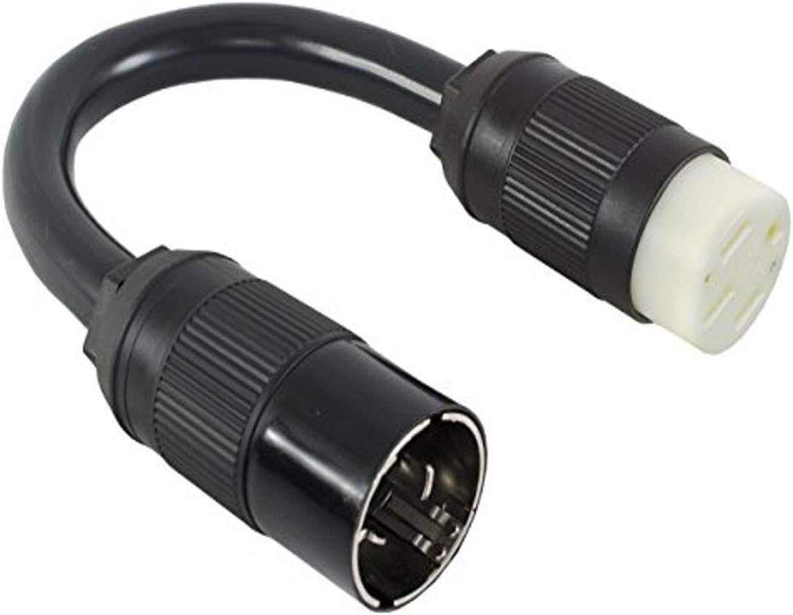 Conntek PSS21450 1.5-Feet 50-Amp 125/250-volt Shore Power SS2-50P/ Generator CS6365 Locking Plug to NEMA 14-50R Female Connector, Black