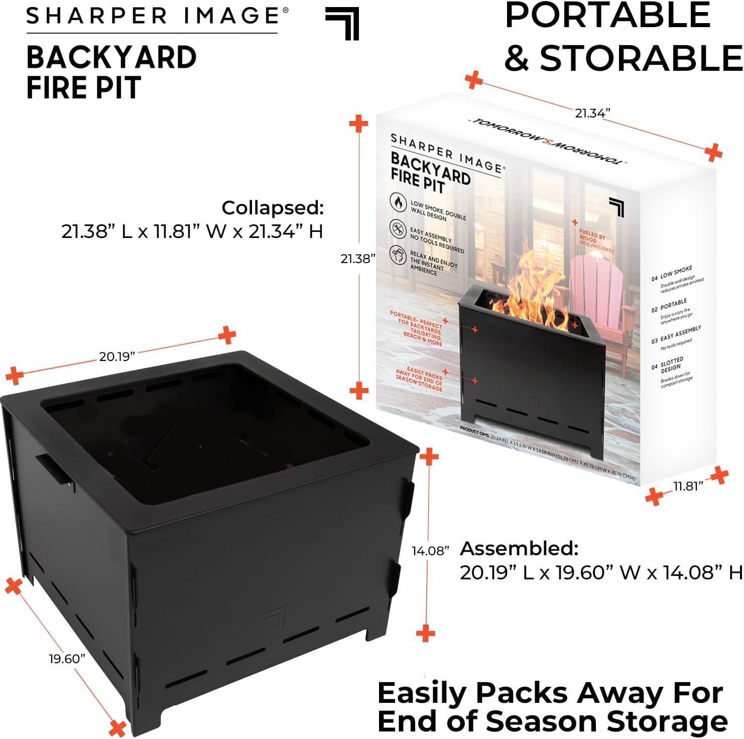 Backyard Collapsible Fire Pit by Sharper Image- 20