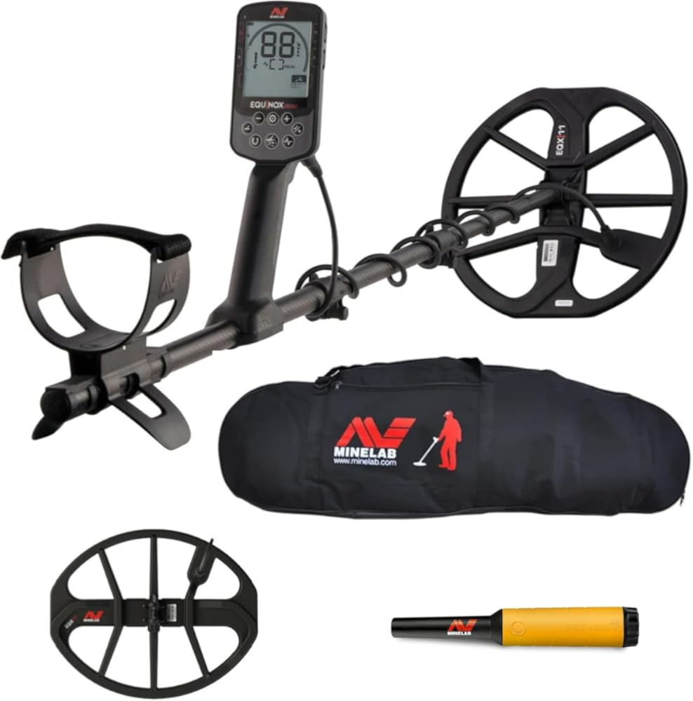 Minelab Equinox 900 Waterproof Metal Detector Bundle with EQX 15 SmartCoil and Case Bundle (4 Items)