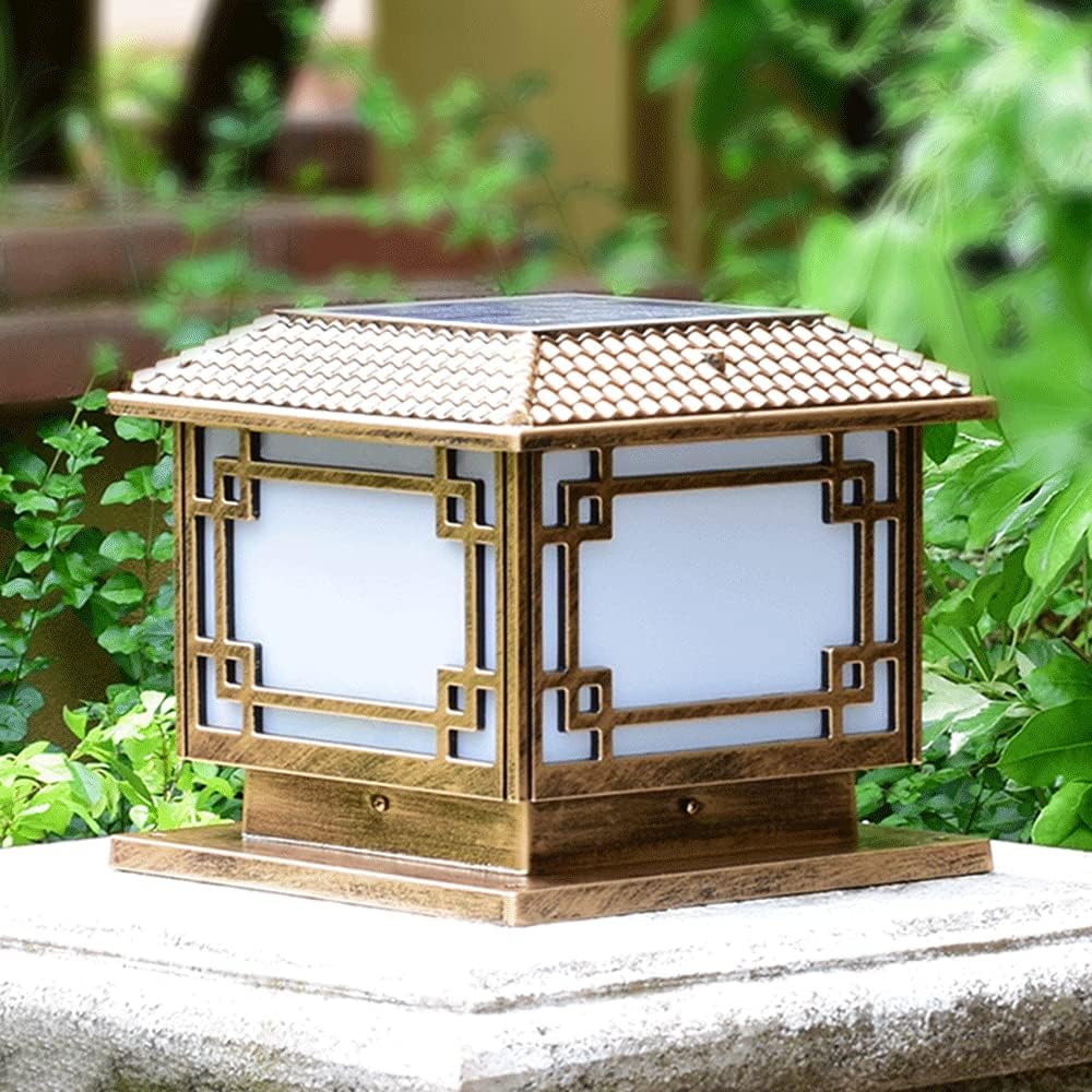 Modern Home Outdoor Lighting Fixtures Outdoor Post Lighting Fixtures Exterior Pillar Lanterns Waterproof Metal Column Cap Light Patio Entryway Garden Backyard Night Lighting