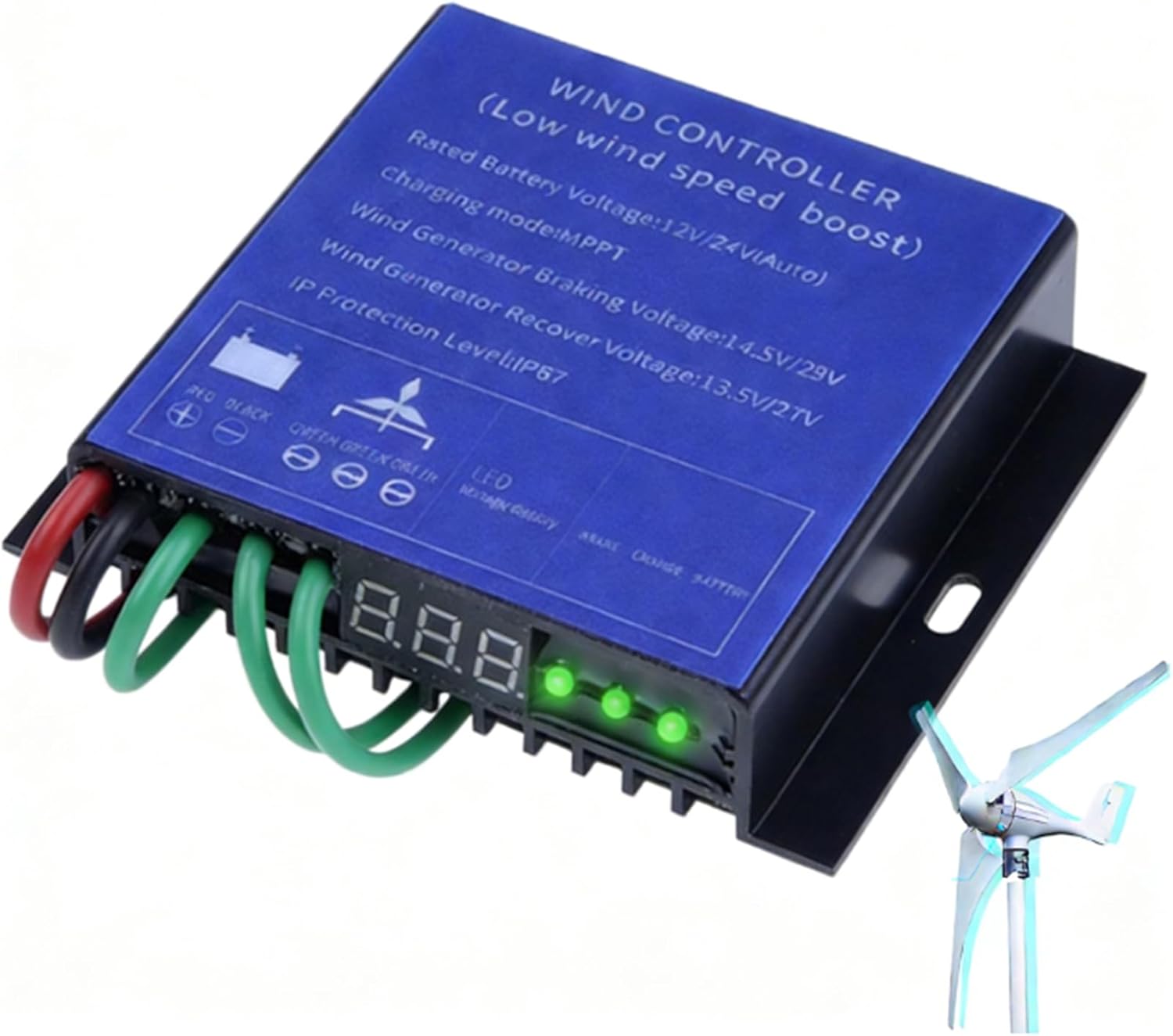 1200W-3600W Professional Wind Turbine Charge Controller - MPPT Smart Regulator for 12V/24V/48V Off-Grid Systems, with IP67 Waterproof Design
