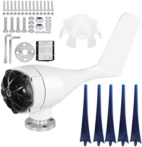 Hilitand 800W Windmill Generator Set, 5 Blade Small Wind Turbines Kit Industrial Energy Equipment (Blue 24V)