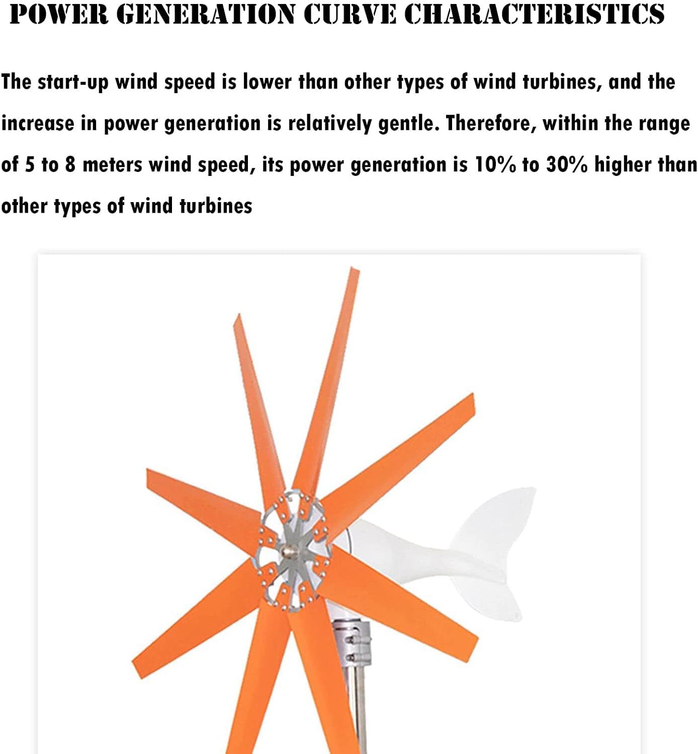Wind Turbine Generator, Wind Turbine Motor Generation for Home Use, Wind Turbine Generator, 8-Blade Wind Generator for Home/Camping