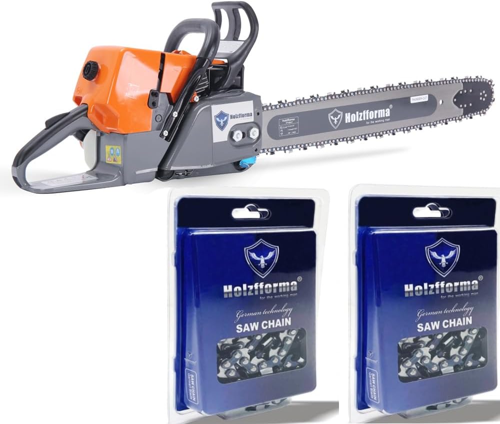 Holzfforma G466 Chainsaw Power Head Normal Handle Bar With 52inch 3/8” .063” 156DL Guide Bar Standard Ripping and Skip Chain Combo For MS460