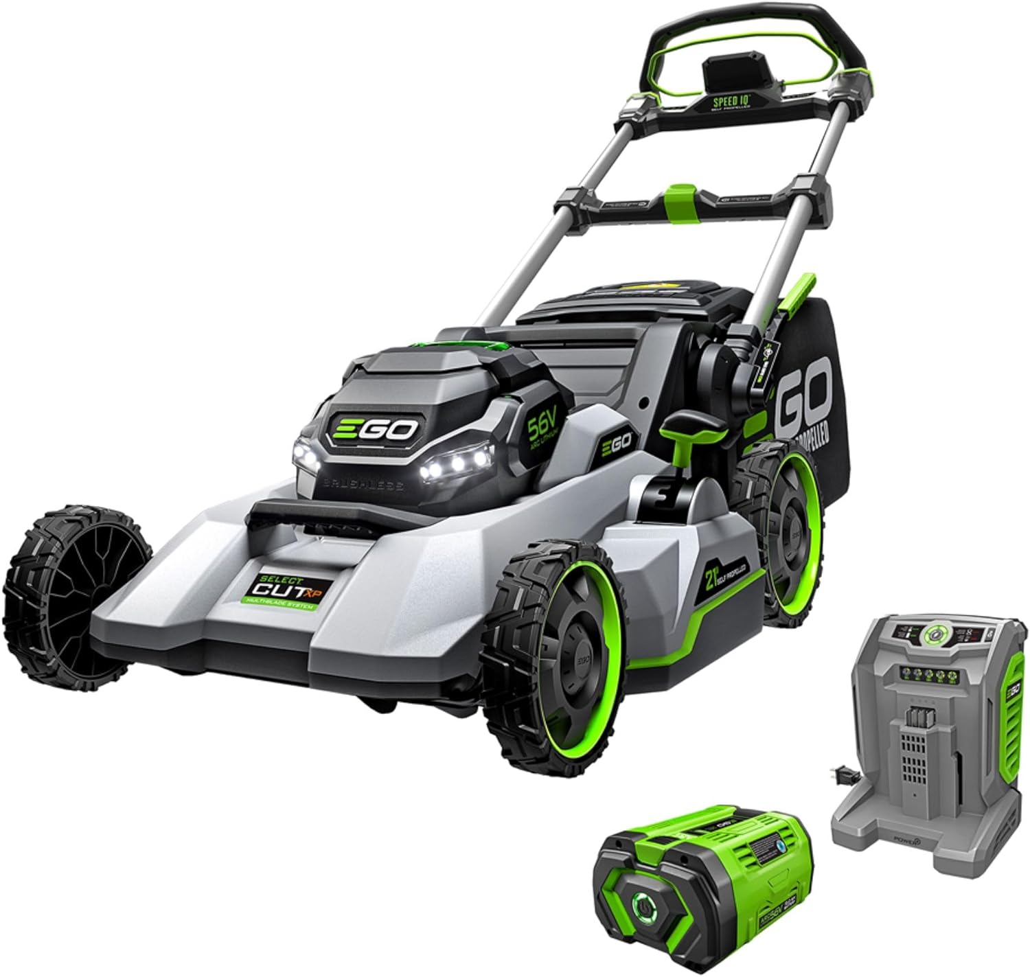 EGO Power+ Electric Lawn Mower, Self-Propelled Cordless with Select Cut XP and Speed IQ, Includes 56V 12.0Ah Battery and 700W Turbo Charger - LM2167SP