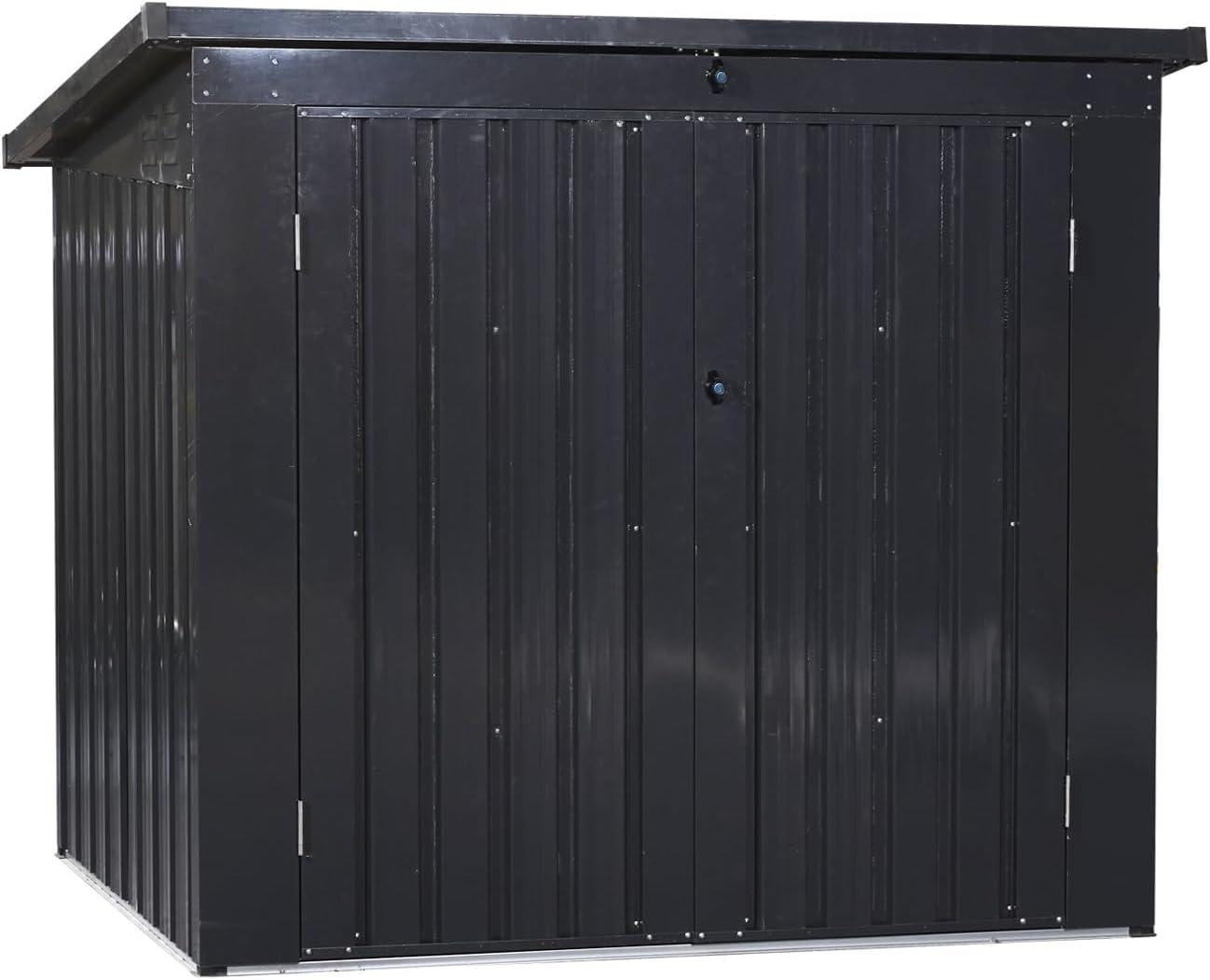Garbage Bin Shed for Outdoor Trash Can Storage - Durable Stainless Galvanized Steel Yard Shed for Garden and Lawn
