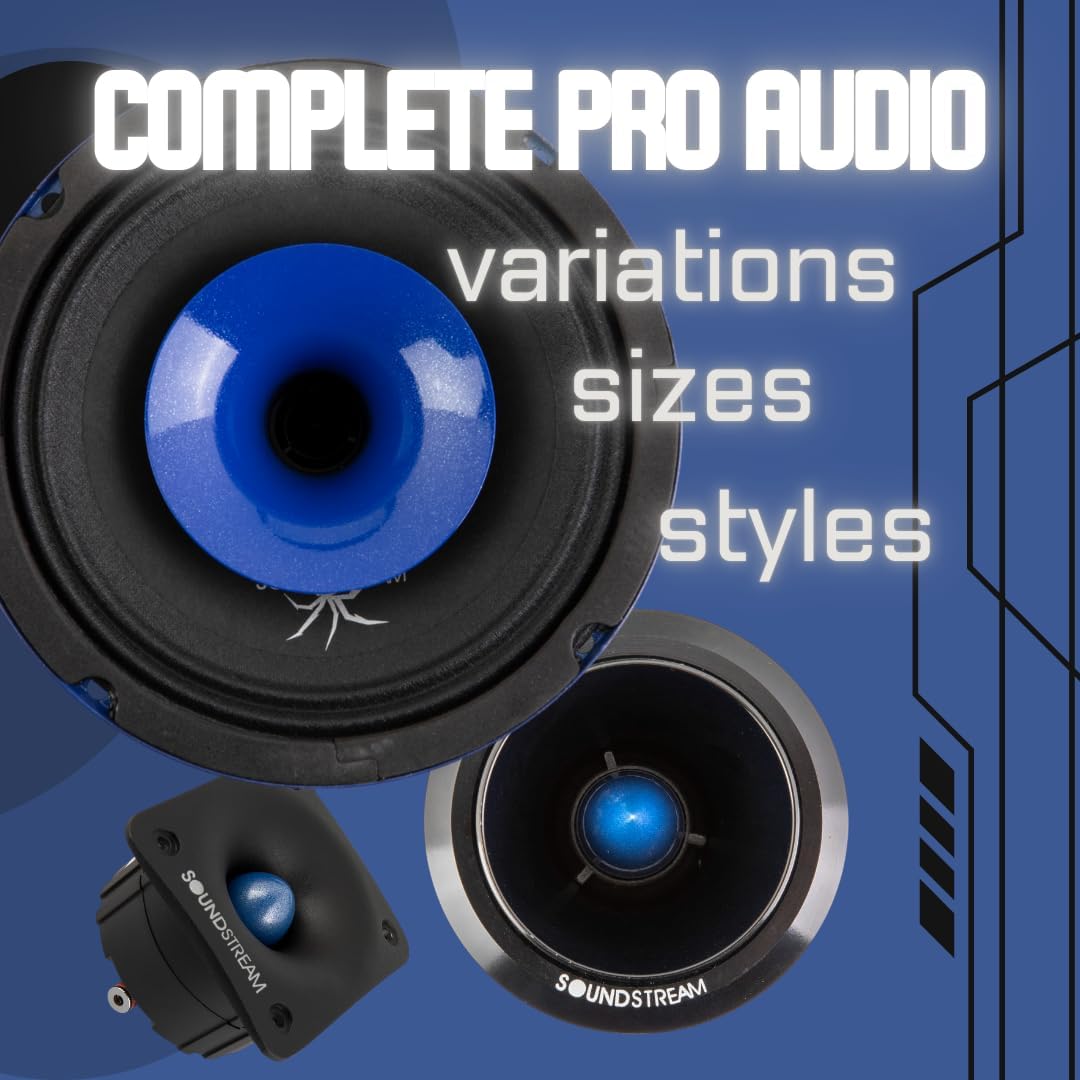 Soundstream SPM.654C – Pro Audio 6.5 Inch Midrange Car Speaker | High Performance SPL Speakers for Loud Sound | 450W Max 6.5” Midrange Car Speakers with Compression Tweeter and Aluminum Basket - Pair