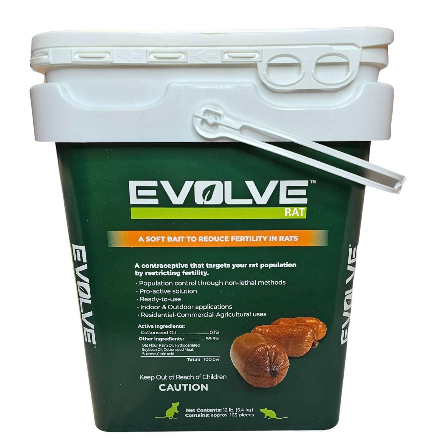 Evolve Rat Birth Control Soft Bait Sausages – 12 lbs | Scientifically Proven Rat Population Control | Not a Poison, Long-Term Population Management