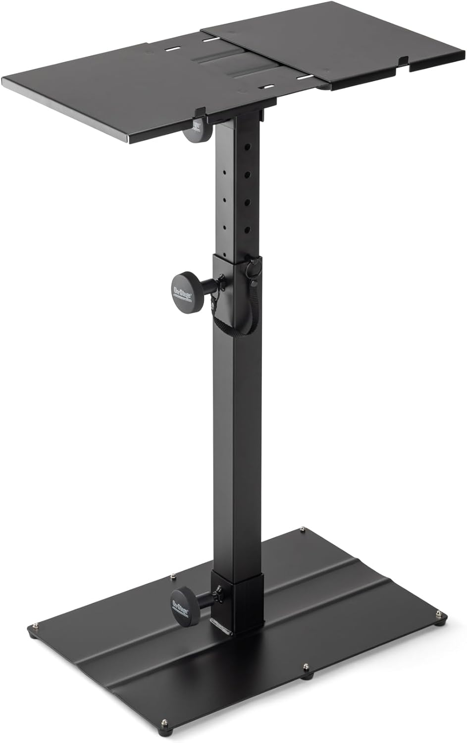 On-Stage KS6150 Compact MIDI/Synthesizer Utility Stand (for Small Keyboards,Mini Synths,Effects Processors,Samplers,Tablets,DJ Mixers & More, Ergonomic, Capacity 35LBs, Adjustable, Black)