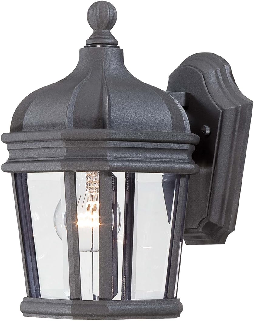 Minka Lavery Outdoor Wall Light 8690-66 Harrison Cast Aluminum Exterior Wall Lantern, 100 Watts, Black