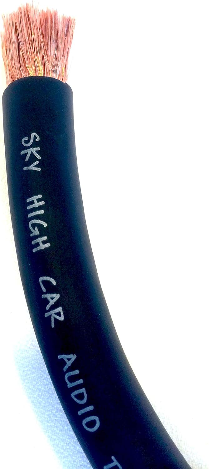 50 ' ft OFC 2/0 Gauge AWG Black Power Ground Wire W/Spool Sky High GA ft