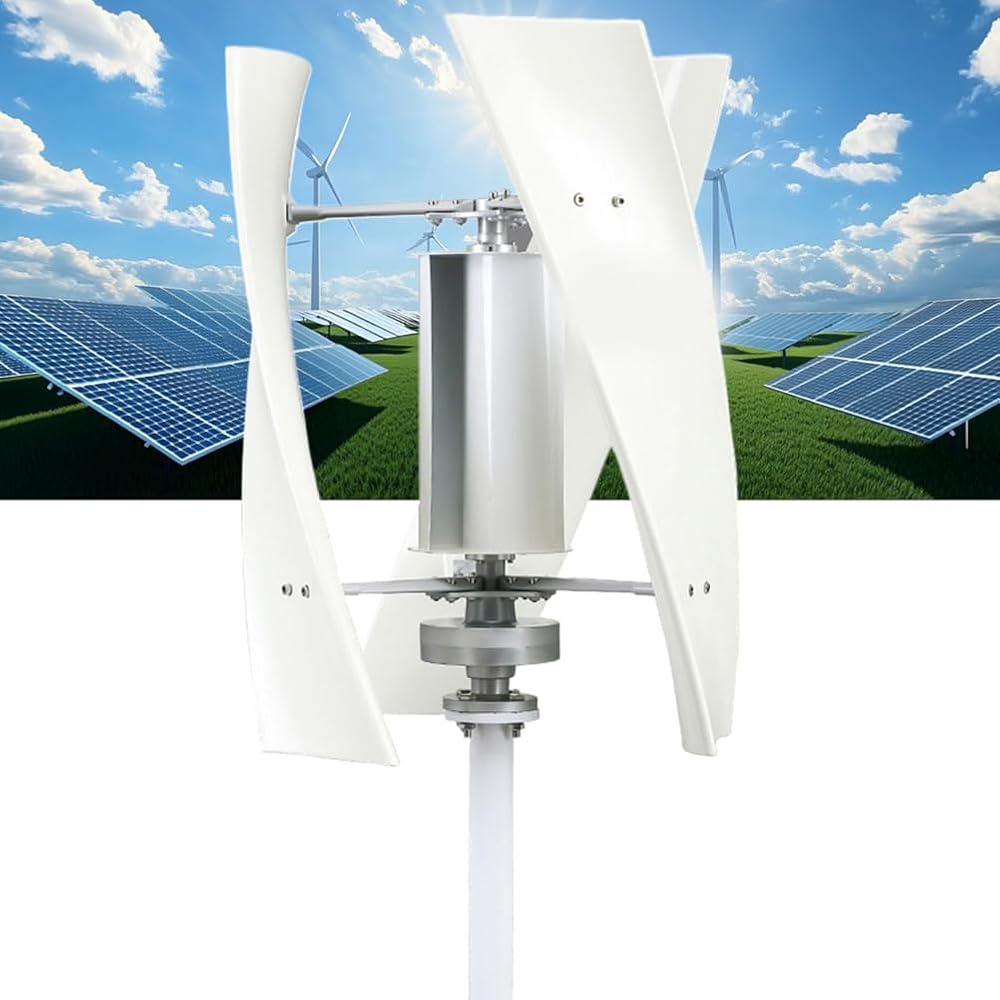 6000W 3 Blades Household Magnetic Levitation Wind Turbine Kit, 220V-12V No Noise Vertical Wind Turbine W/Controller for Outdoor, Garden, Village