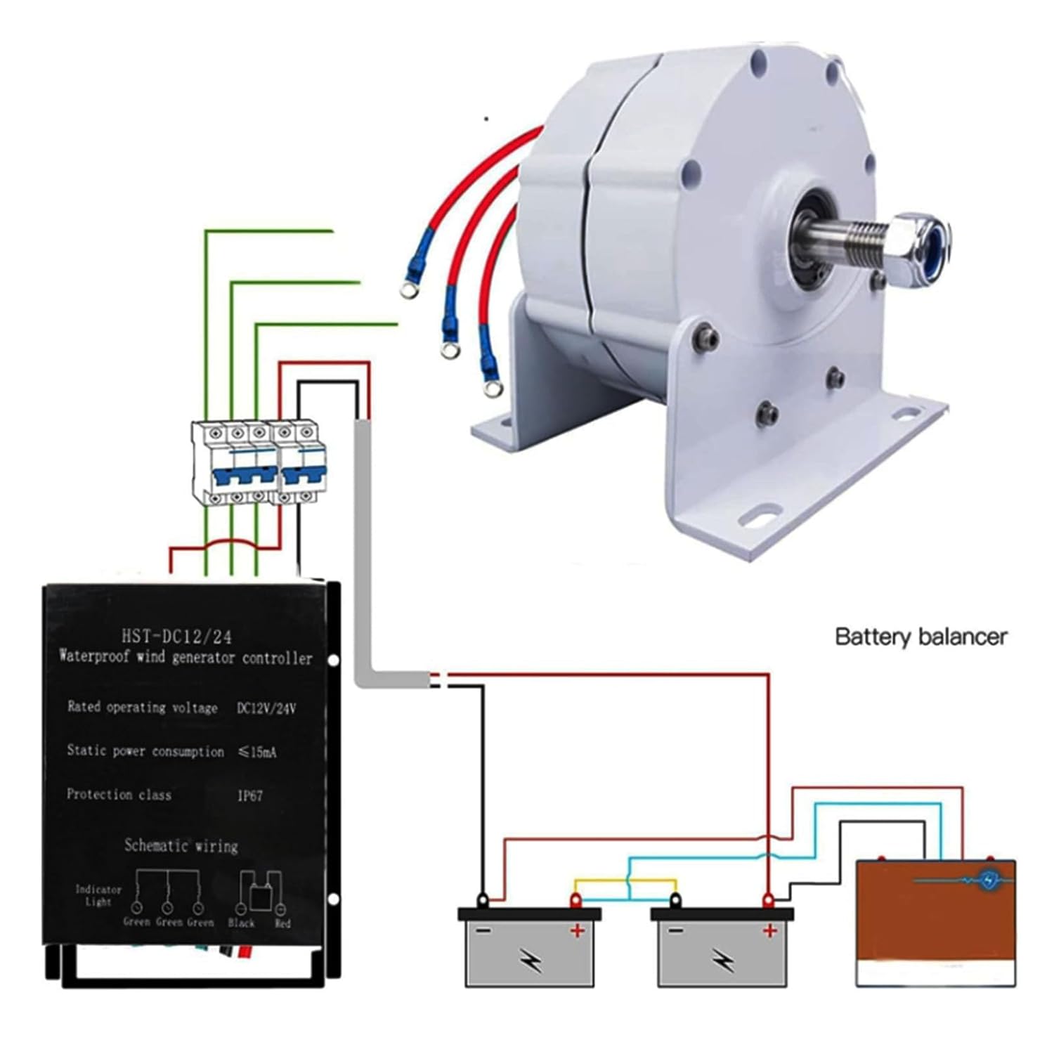 48v,BAOJUHUIKANG 5000W Permanent Magnet Generator 12V 24V 48V 220V 450Rpm AC DC Permanent Magnet Alternator Motor with Controller for Wind Water Turbine(with Base)