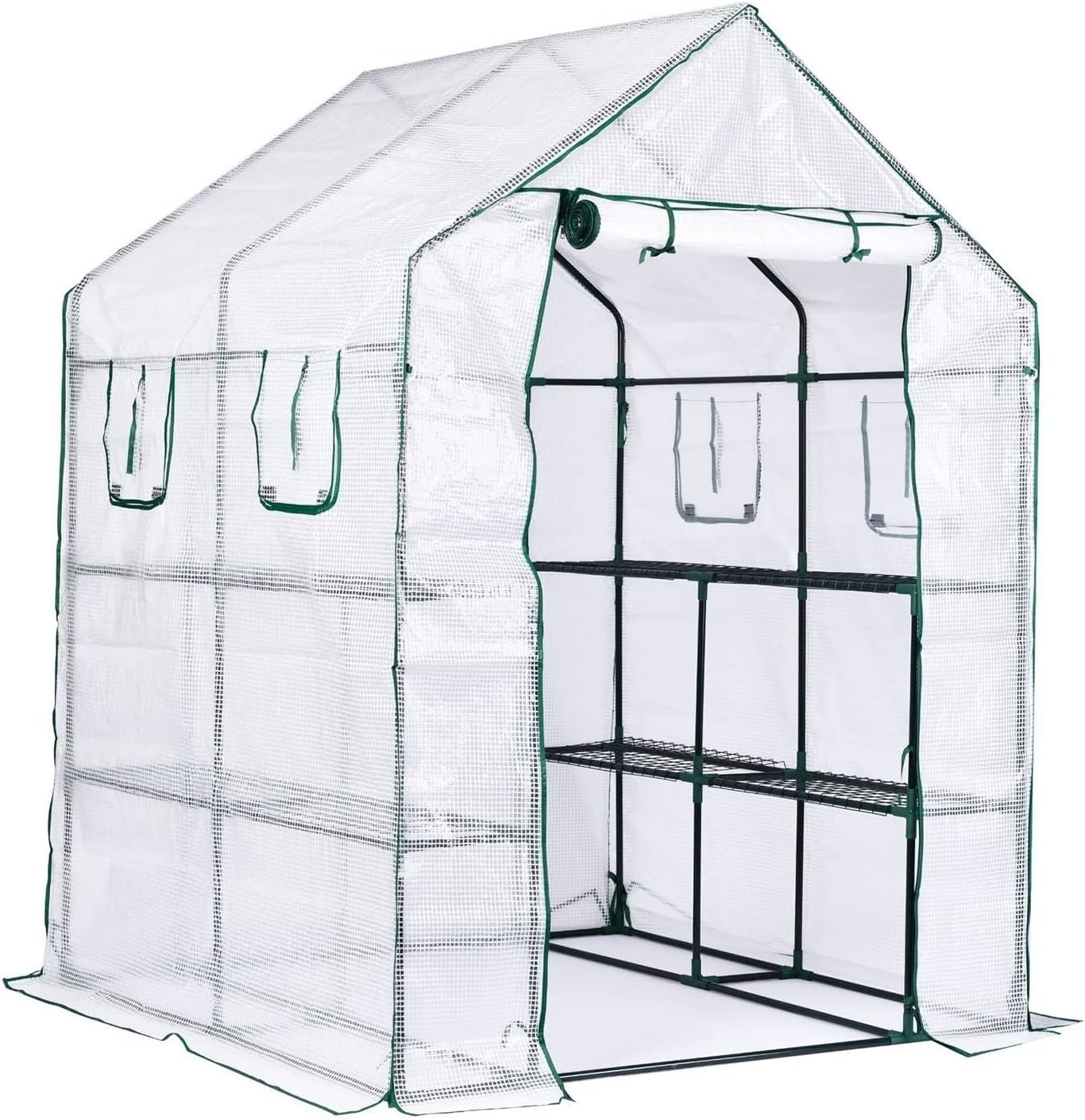 Portable Walk-in Greenhouse, Weatherproof Winter Tent for Plants, Versatile use as Garden shed, Rearing Tomato House, Cold Frame and Plant House ( Color : White , Size : 143*143*195cm )
