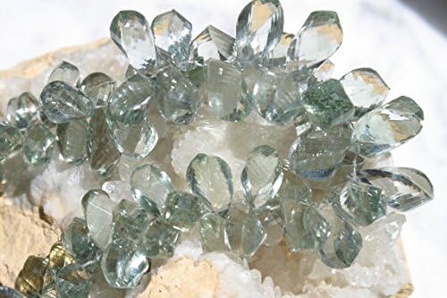 13 inch natural beads strand of 13mmx6-19mmx9mm faceted drop green amethyst gemstone briolletes beads for DIY jewelry - necklace, bracelet, earring, ring.