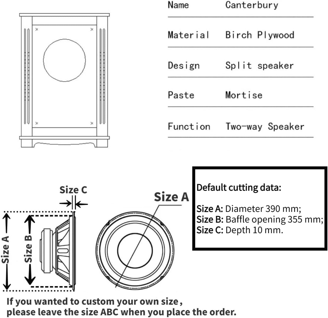 Generic Craftsmen Customized One Pair 15 Inch Full-Range Birch Plywood Empty Speaker Cabinet Box Copy Tannoy Canterbury GR Louderspeaker HiFi DIY (Red)