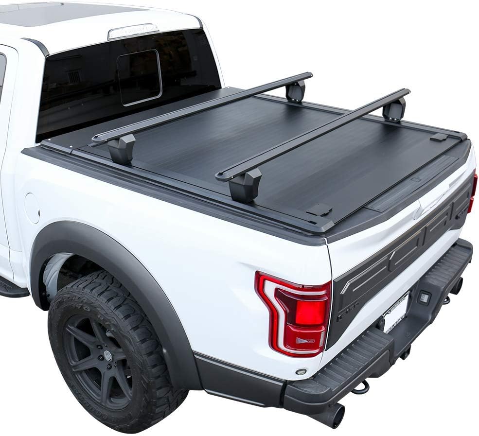 Syneticusa MR Retractable Hard Tonneau Cover with Crossbars Fits 2004-2026 Ford F-150 5.5' (67”) Truck Bed Waterproof Accessories