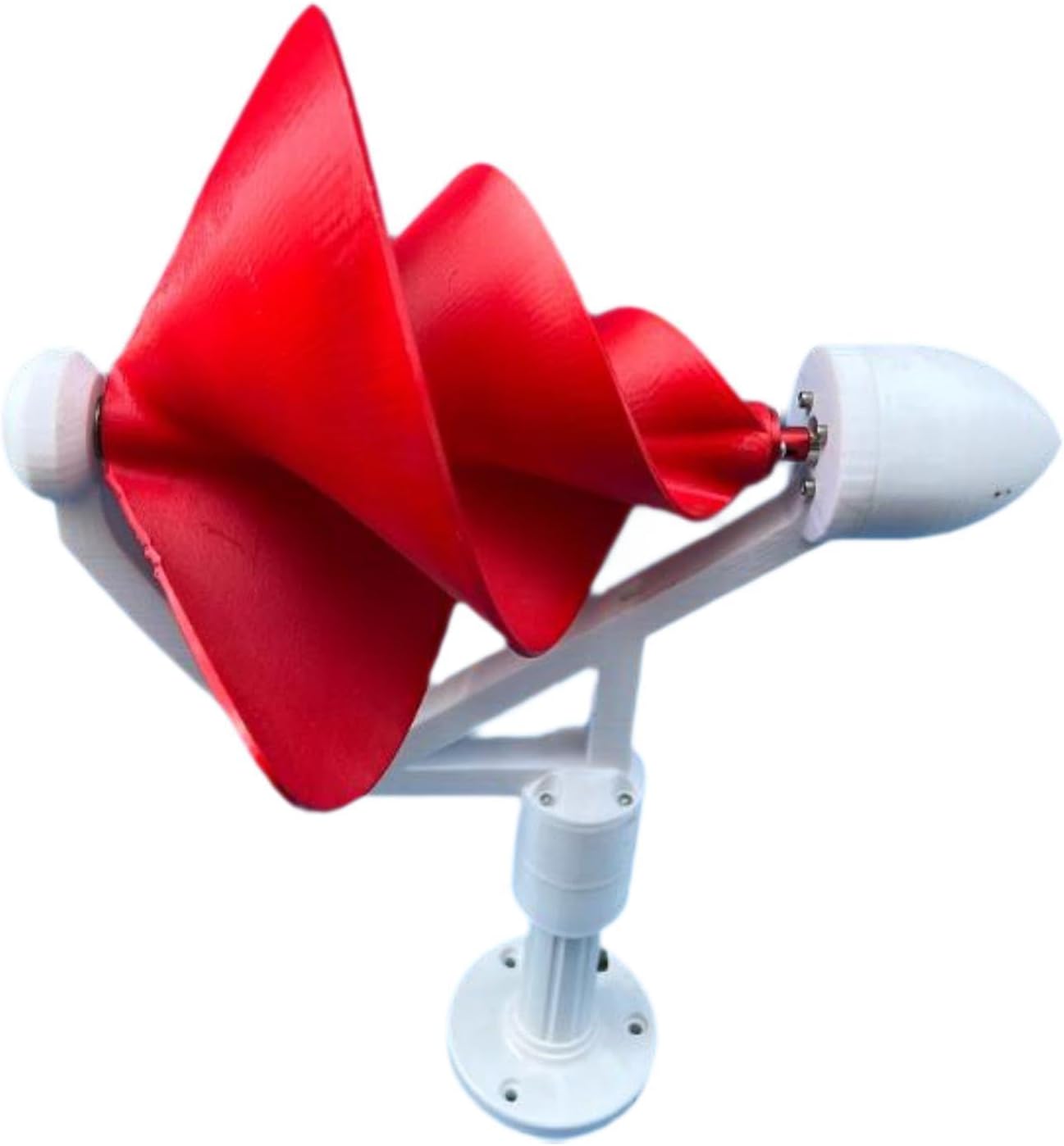 Wind Generator Spiral Vertical Wind Generator Three-Phase Brushless Motor PP for Workshop, Terrace, Garden, Red