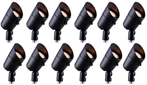 Westgate Lighting LED Directional Landscape Lights Die - Cast Aluminum Housing - IP67 Waterproof - 12V AC - 36° Beam Angle - All Accessories Included (12 Black)