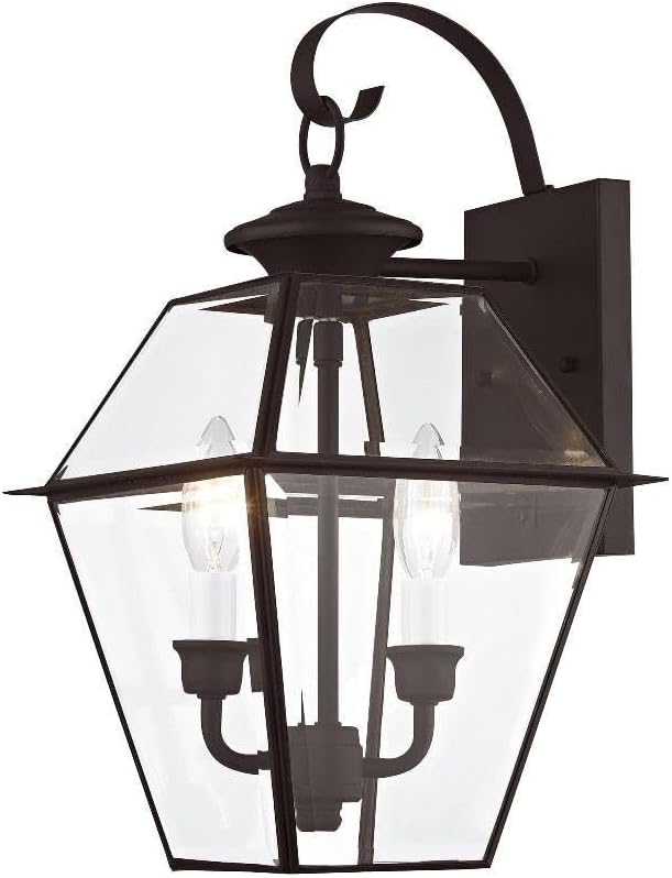 Livex Lighting 2281-07 Westover 2-Light Outdoor Wall Lantern, Bronze, 16.5