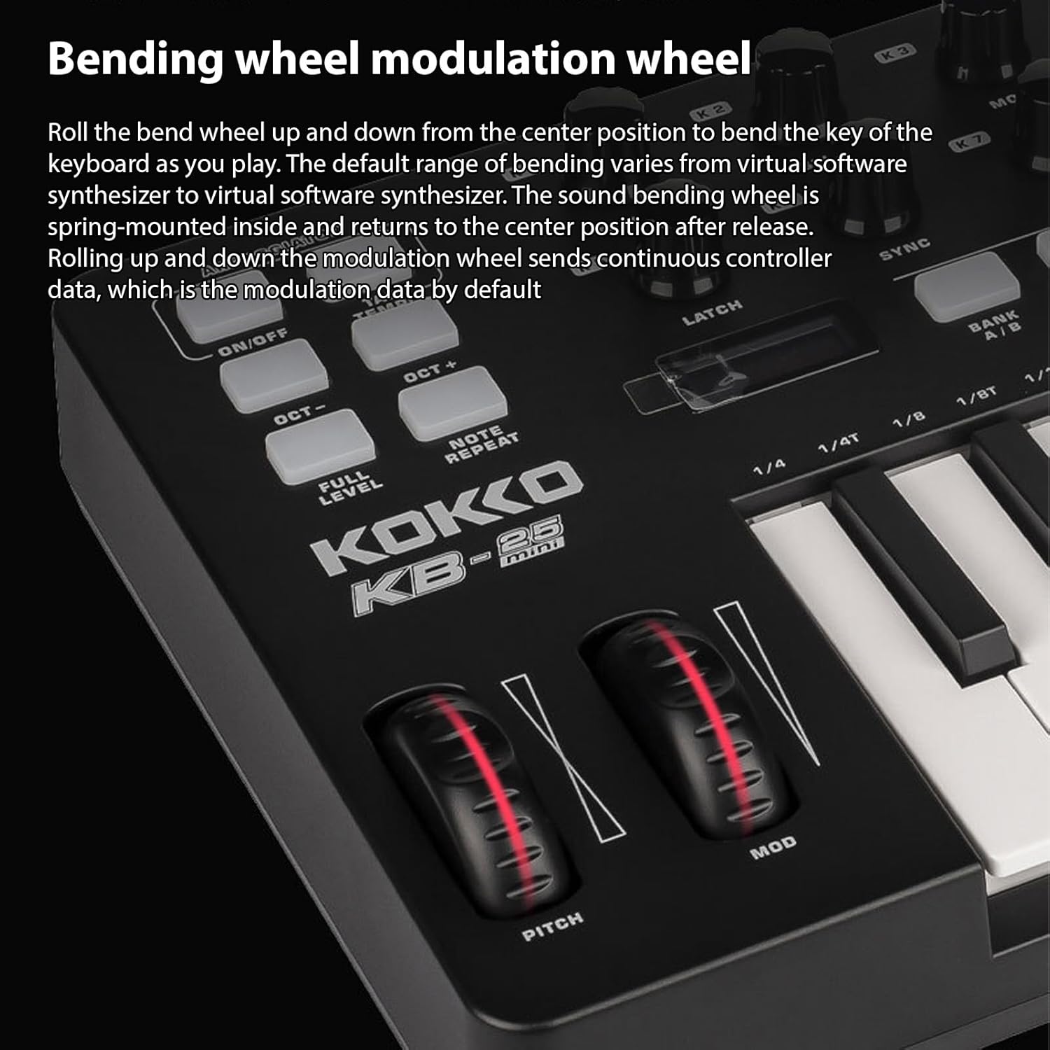 USB MIDI Keyboard, 25 Key Controller Beat Maker Machine Beat Maker Machine Keyboard Portable Arranging Strike Pad USB 5V Power Supply for Music Production