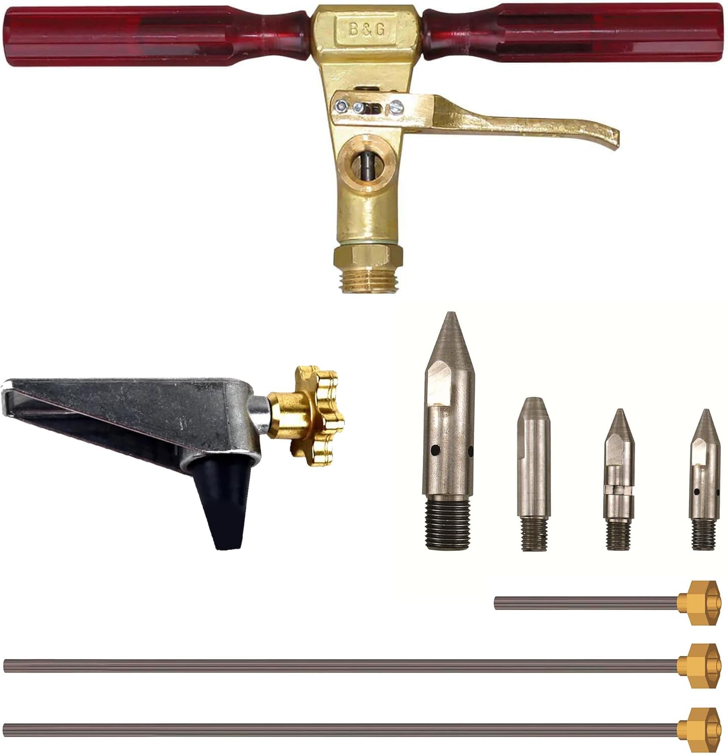 B&G Versatool Termite Tool Kit – Professional Sub-Slab & Soil Termiticide Injection System – Includes Versatool Valve, 3 Stainless Steel Pipes, Foot Ram, and 4 Precision Tips