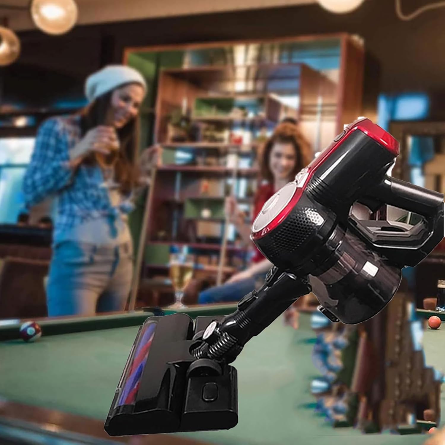 McbeAn Electric Pool Table Cloth Cleaner, 160W Handheld Cordless Vacuum Cleaner with 2 Speed ​​Adjustment, 2 Brush Heads, Five-fold Filtration System, for Billiard, Snooker & Pool Tables