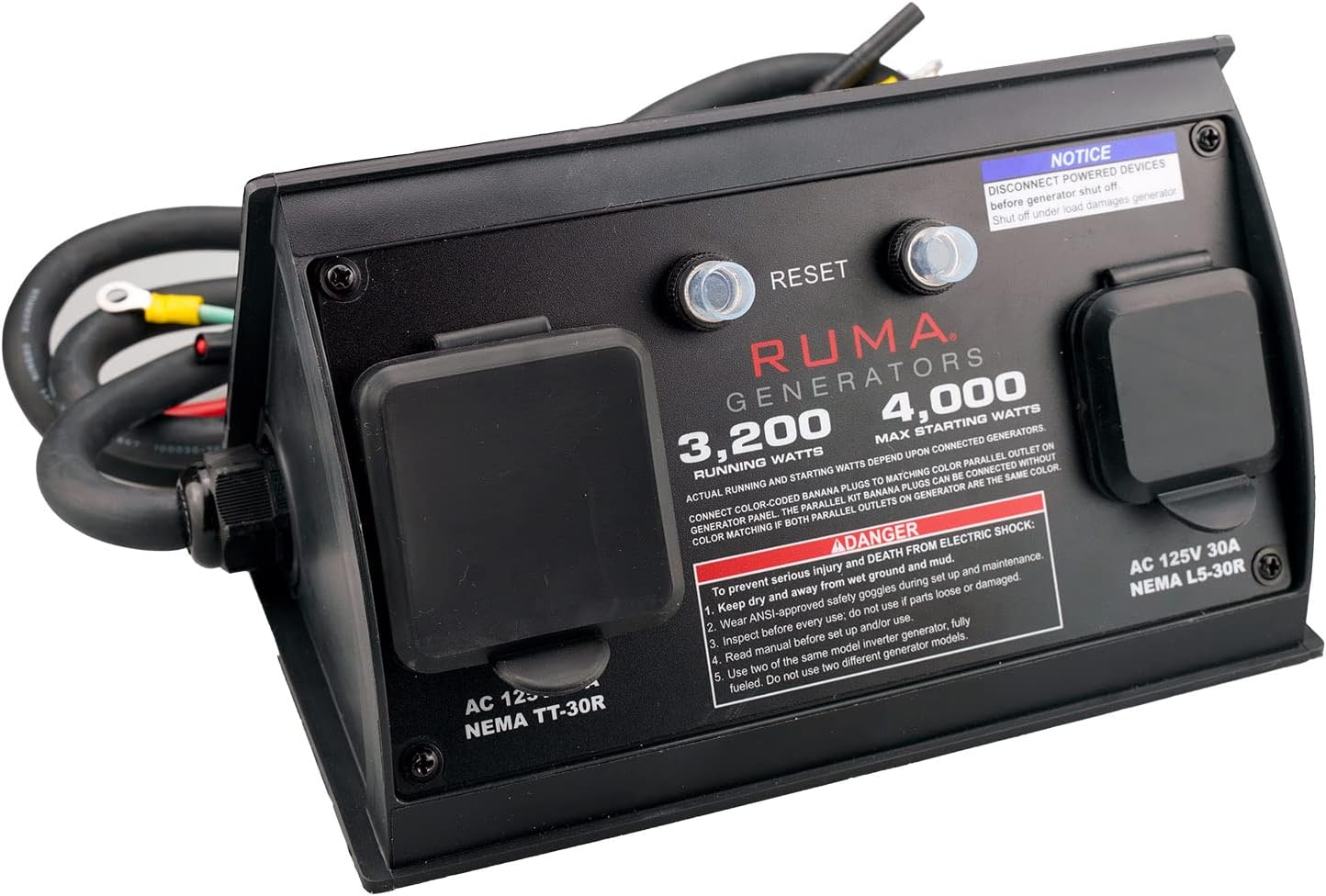 Ruma 30A Parallel Kit Compatible with Predator 3500 2000 Honda EU2000i EU2200i Generac GP2000 Yamaha 2000i and More Inverter Generator