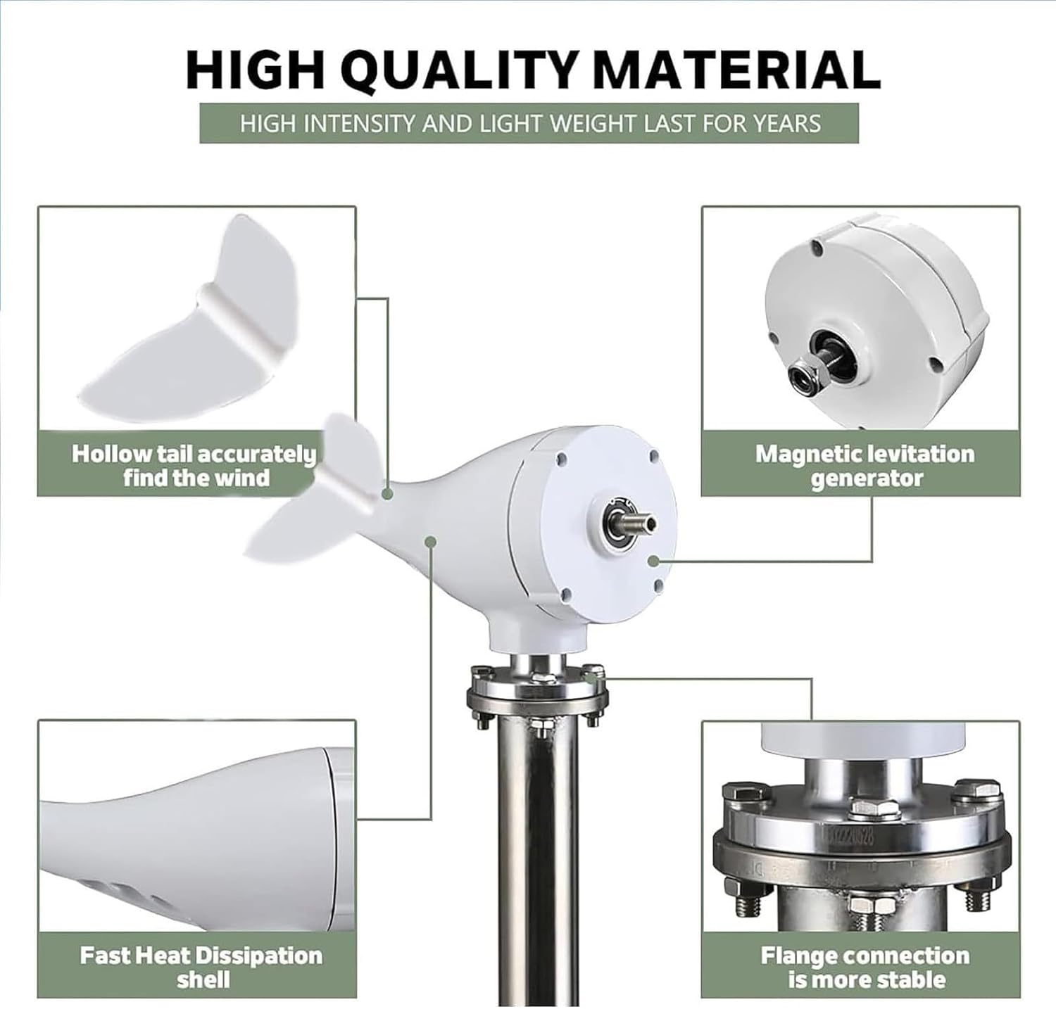 48V Small Wind Turbine Generator Kit for Home & Farm, Outdoor Wind Power System with Charge Controller, 12V/24V/48V, Eco-Friendly Renewable Energy Solution, Efficient Power Generation