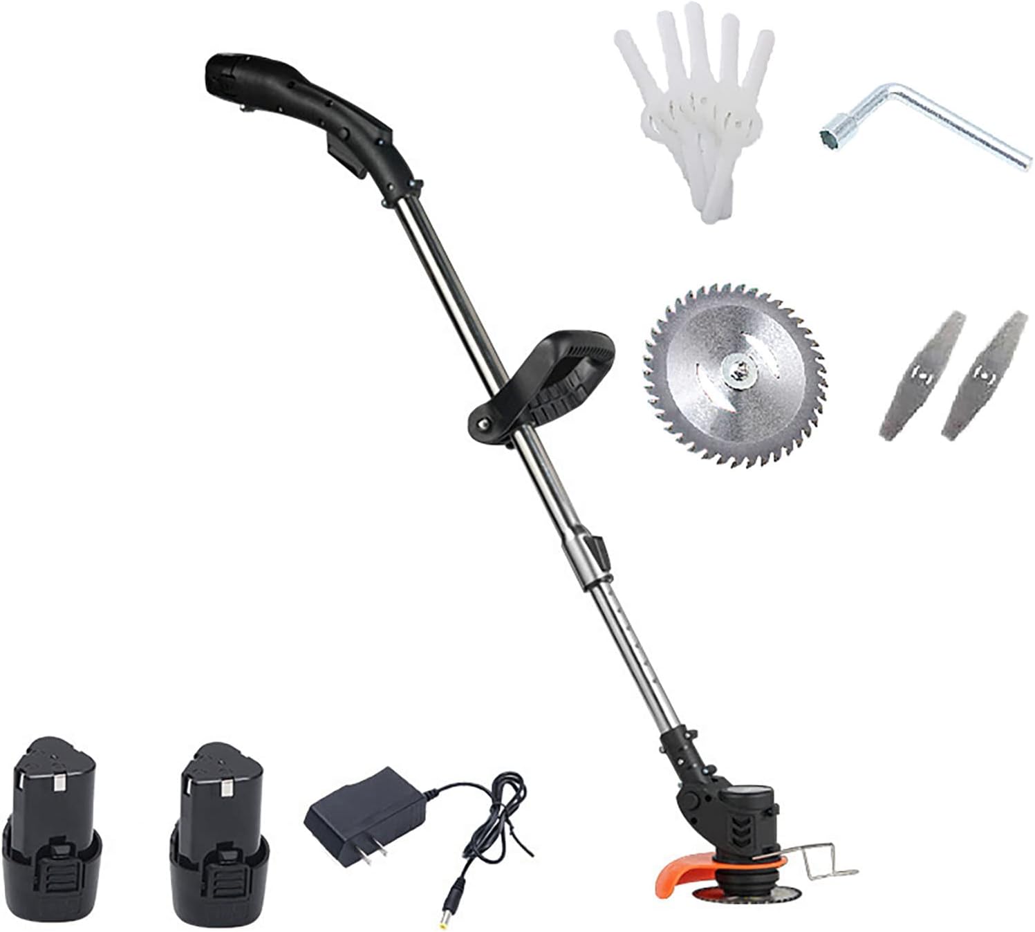 Cordless Lawn Mower, Retractable 1-30cm Handheld 12V Rechargeable Trimmer Adjustable Angle Home Portable Small Lawn Mower